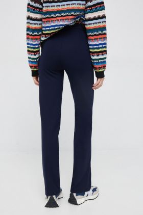 United Colors of Benetton pantaloni femei, culoarea albastru marin, drept, high waist