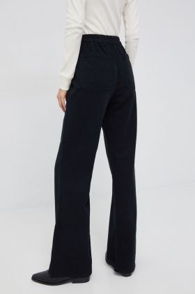 United Colors of Benetton pantaloni femei, culoarea negru, lat, high waist