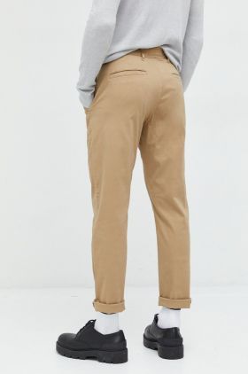 Abercrombie & Fitch pantaloni barbati, culoarea bej, mulata