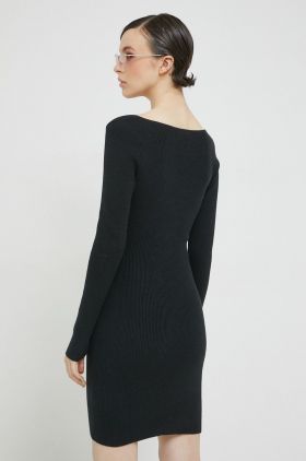 Abercrombie & Fitch rochie culoarea negru, mini, mulata