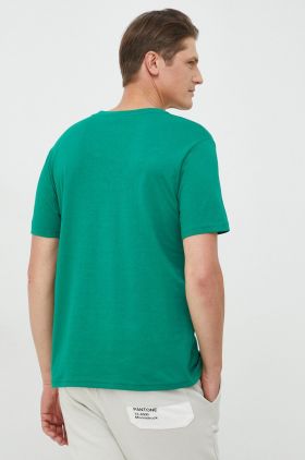 United Colors of Benetton tricou din bumbac culoarea verde, cu imprimeu