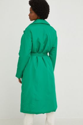 Answear Lab geaca femei, culoarea verde, de iarna, oversize