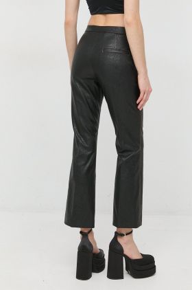 Beatrice B pantaloni femei, culoarea negru, evazati, high waist