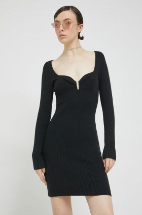 Abercrombie & Fitch rochie culoarea negru, mini, mulata