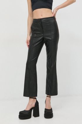 Beatrice B pantaloni femei, culoarea negru, evazati, high waist