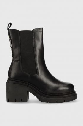 Blauer cizme Zenda femei, culoarea negru, cu toc drept