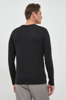 Joop! longsleeve din bumbac culoarea negru, neted