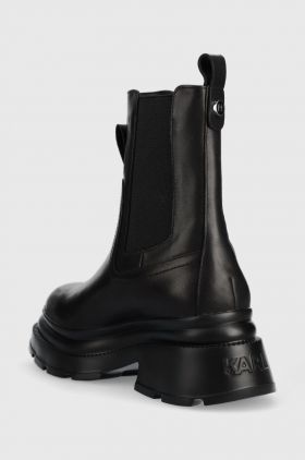 Karl Lagerfeld ghete chelsea de piele Danton femei, culoarea negru, cu platforma