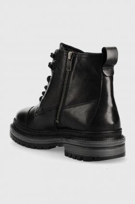 Pepe Jeans ghete de piele Martin Street barbati, culoarea negru