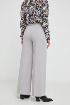 Drykorn pantaloni Grove femei, culoarea violet, lat, high waist