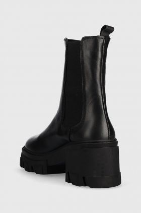 Answear Lab ghete chelsea de piele femei, culoarea negru, cu toc drept