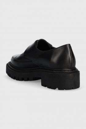 Answear Lab mocasini de piele femei, culoarea negru, cu platforma