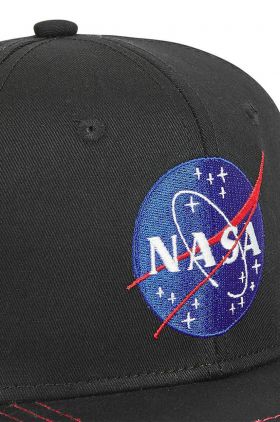 Capslab șapcă de baseball din bumbac X Nasa culoarea negru, cu imprimeu