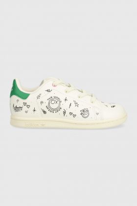 adidas Originals sneakers pentru copii Stan Smith culoarea bej