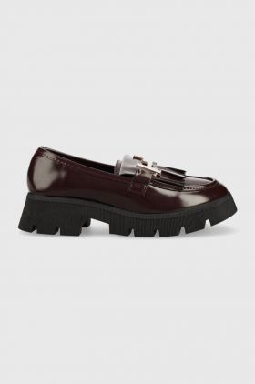 Answear Lab mocasini femei, culoarea bordo, cu platforma