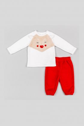 zippy pijama copii culoarea rosu, cu imprimeu