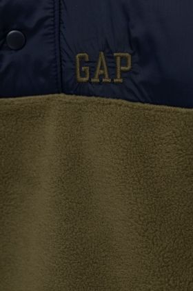 GAP bluza copii culoarea verde, cu glugă, neted