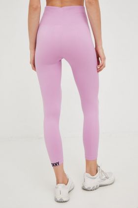 Dkny colanti femei, culoarea roz, neted