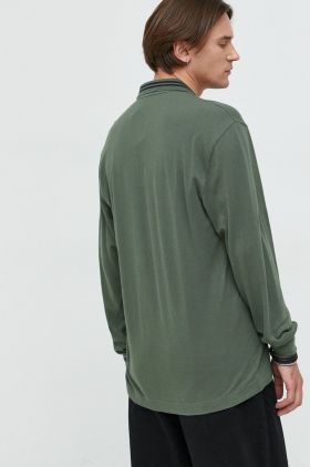 Abercrombie & Fitch longsleeve barbati, culoarea verde, neted