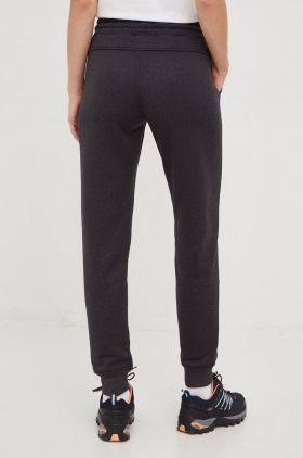 Burton pantaloni de trening femei, culoarea gri, neted