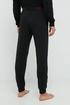 HUGO pantaloni de pijama barbati, culoarea negru, neted