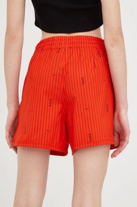 Puma pantaloni scurți de antrenament X Vogue femei, culoarea roșu, cu model, high waist 534693-95