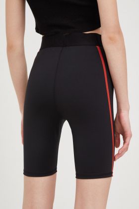 Puma pantaloni scurți de antrenament X Vogue femei, culoarea negru, cu imprimeu, high waist 535080-01