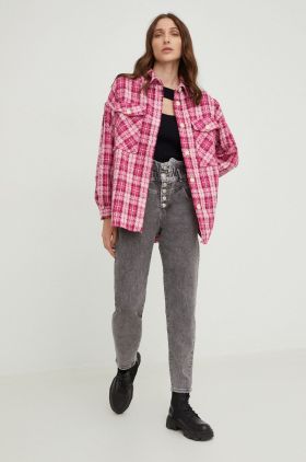 Answear Lab camasa femei, culoarea roz, cu guler clasic, relaxed