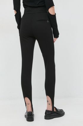 Beatrice B pantaloni femei, culoarea negru, mulata, high waist