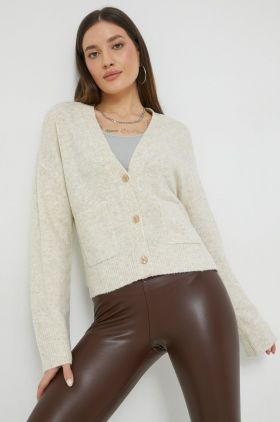 Abercrombie & Fitch cardigan din amestec de lana femei, culoarea bej, light