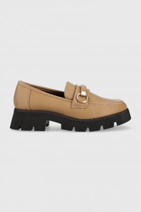 Answear Lab mocasini femei, culoarea bej, cu toc plat