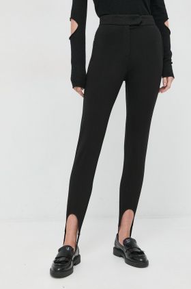 Beatrice B pantaloni femei, culoarea negru, mulata, high waist