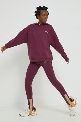 Ellesse colanti femei, culoarea bordo, cu imprimeu