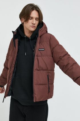 Hollister Co. geaca barbati, culoarea maro, de iarna