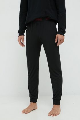 HUGO pantaloni de pijama barbati, culoarea negru, neted