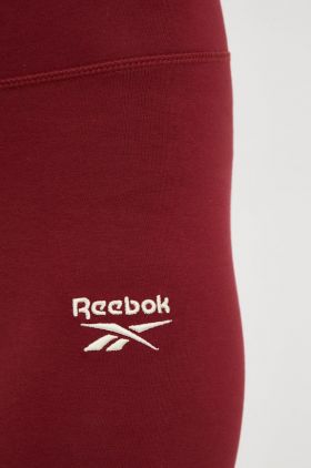 Reebok leggins de antrenament Reebok Identity femei, culoarea bordo, neted