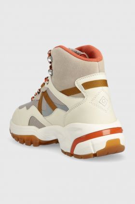 Gant botine Lawanda femei, culoarea bej, cu platforma