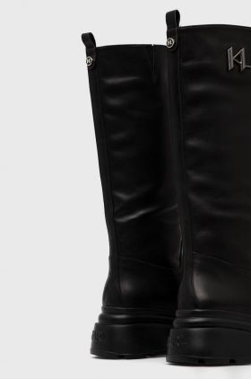 Karl Lagerfeld ghete de piele Danton femei, culoarea negru, cu toc plat, izolare usoara