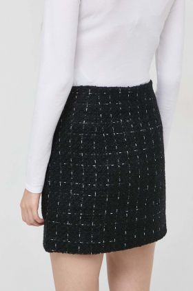 Miss Sixty fusta de lana culoarea negru, mini, drept