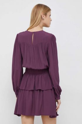 Pepe Jeans rochie Milenka culoarea violet, mini, evazati