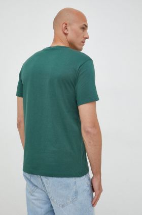 United Colors of Benetton tricou din bumbac culoarea verde, cu imprimeu