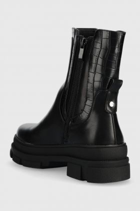 Answear Lab cizme femei, culoarea negru, cu toc plat