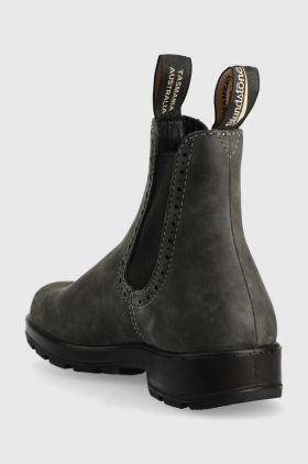 Blundstone botine din piele intoarsa 1630 femei, culoarea gri, cu toc plat