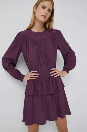 Pepe Jeans rochie Milenka culoarea violet, mini, evazati