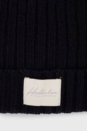 Hollister Co. caciula culoarea negru, din tesatura neteda