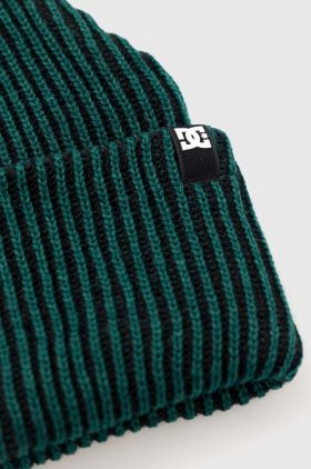 DC caciula culoarea verde, din tricot gros