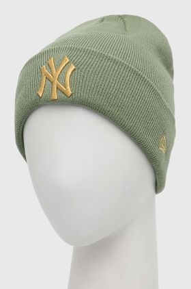 New Era caciula culoarea verde, din tricot gros