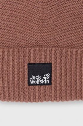 Jack Wolfskin caciula de lana culoarea maro, de lana