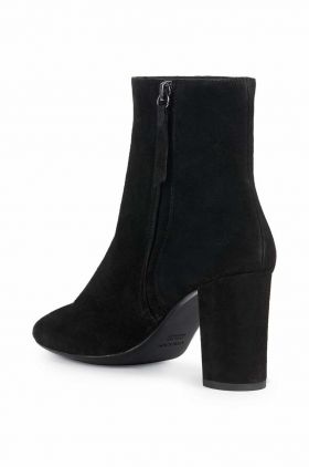 Geox cizme din piele intoarsa Pheby 80 femei, culoarea negru, cu toc drept