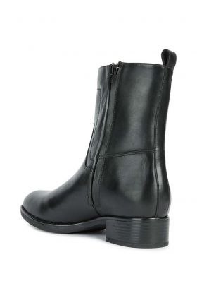Geox cizme de piele Felicity Abx femei, culoarea negru, cu toc plat